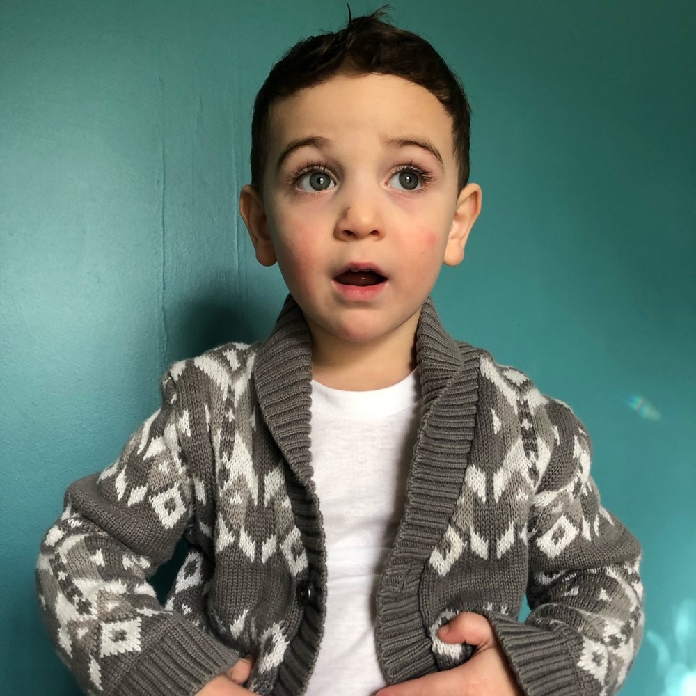 Gap Kids sweater - Size 4T, Grey and White woven - Picture 2 of 7